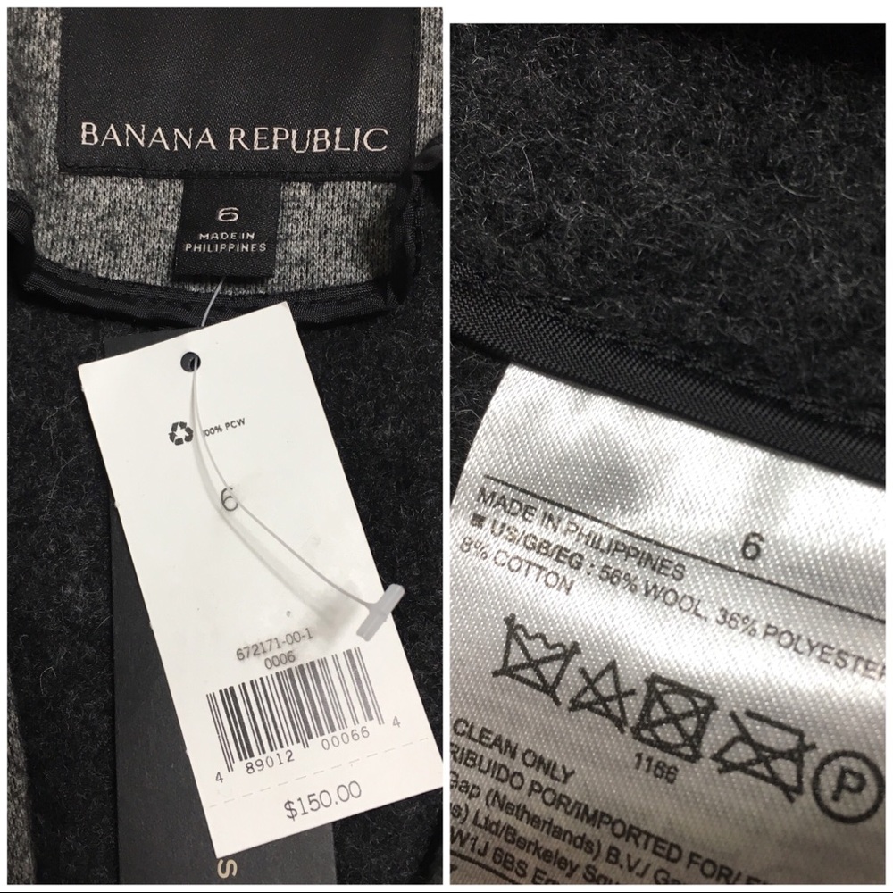 Banana Republic Grey Wool Blend Coat Blazer - Picture 5 of 8